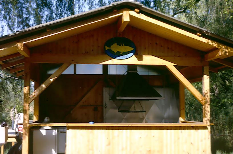 Holzrohbau der Grillhütte