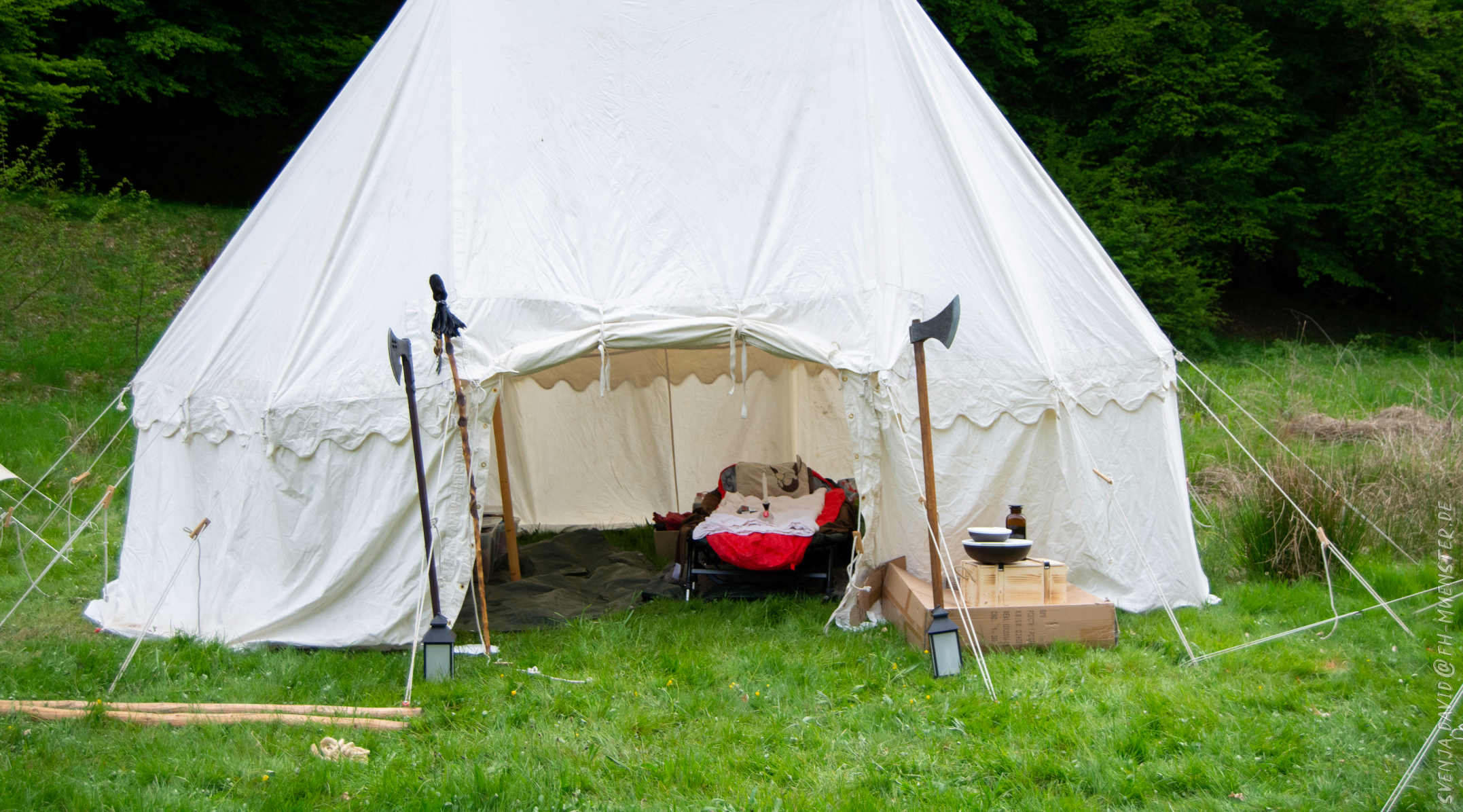 Mittelalter-Zelt mit Lagerstätte